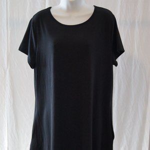 Women's Casual Short Sleeve Crewneck T-Shirt, Black, Sz XXL